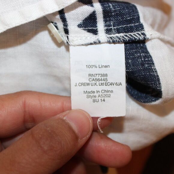 J. Crew printed linen Popover lBlouse Women's Size XS - Picture 9 of 11